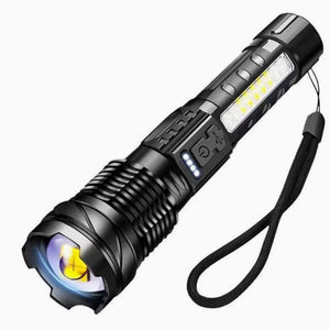2 Pack LED Tactical Flashlight Rechargeable 1200mAh Zoomable Torch Outdoor Light AZ011