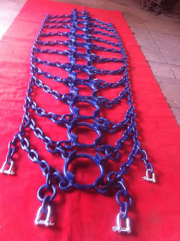 Skidder Tractor Tire Chain Pair of 2 with Center Round Ring – 35.5×32 (19mm) Heavy-Duty Forestry Chains – 1533 lbs – SKIDDER35532