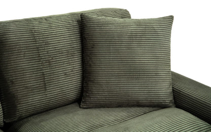 86" L-Shape Sectional Sofa with Reversible Ottoman & Pillows – Left/Right Chaise Couch Gray/Teal/Avocado BO958