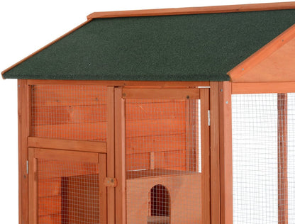 71" Extra Large Outdoor Wooden Bird Aviary Cage with Nesting Box & Perches BC5029