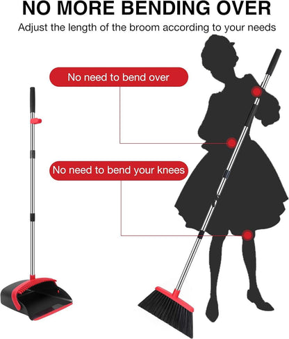 52" Adjustable Handle Push Broom Wide Head Heavy Duty Floor Sweeping Broom Indoor Outdoor BRM5295