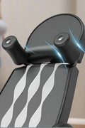 Folding inversion table for back pain relief and spinal decompression
Adjustable inversion table for home use and fitness therapy
Close-up of padded backrest and ankle support on inversion table
Foldable back stretcher in upright storage position
User on inversion table demonstrating full inversion angle