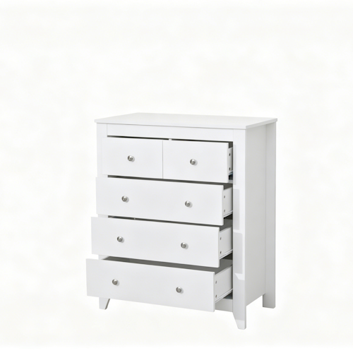 White 5-Drawer Storage Cabinet 3+2 Drawer Chest 31.1" CAB3295