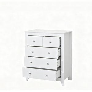 White 5-Drawer Storage Cabinet 3+2 Drawer Chest 31.1" CAB3295