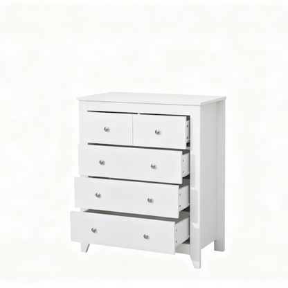 White 5-Drawer Storage Cabinet 3+2 Drawer Chest 31.1" CAB3295