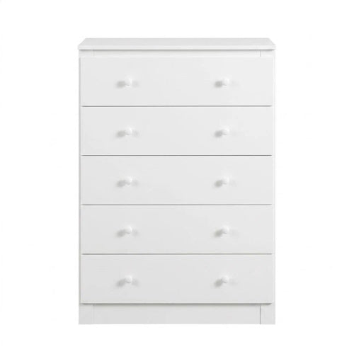 White 5-Drawer Storage Cabinet Chest of Drawers 31.5" CAB6115