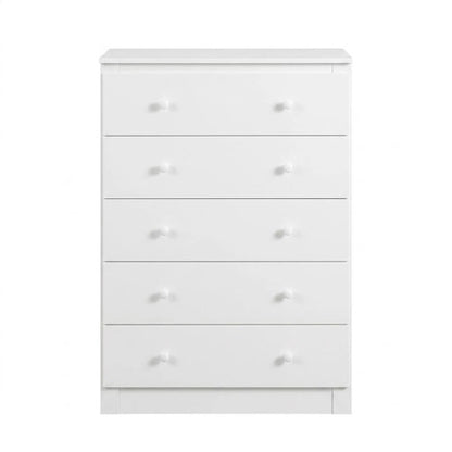 White 5-Drawer Storage Cabinet Chest of Drawers 31.5" CAB6115