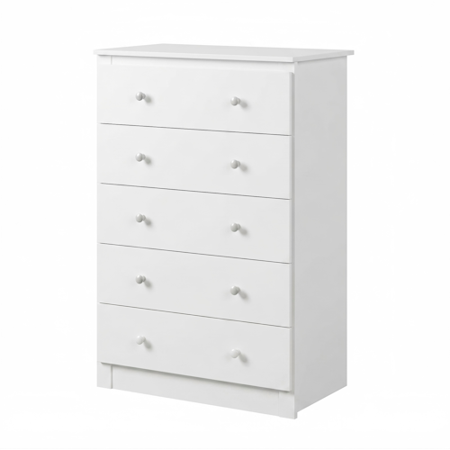 White 5-Drawer Storage Cabinet Chest of Drawers 31.5" CAB6115