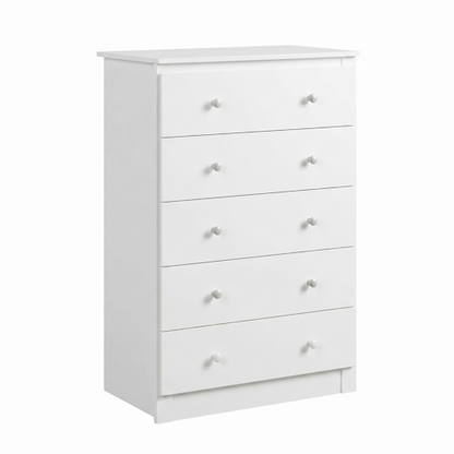 White 5-Drawer Storage Cabinet Chest of Drawers 31.5" CAB6115