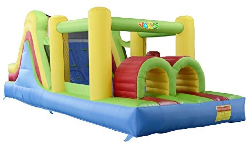 21.3 ft Inflatable Obstacle Course Bounce House with Slide, Climbing Wall & Blower – 6096
