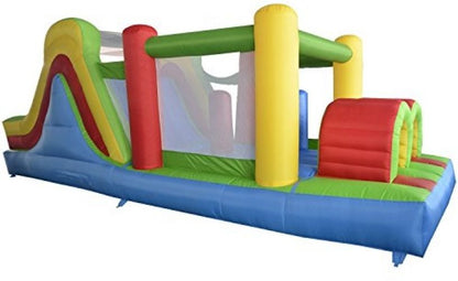 21.3 ft Inflatable Obstacle Course Bounce House with Slide, Climbing Wall & Blower – 6096