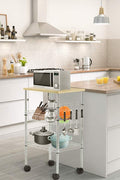 Chrome 3-tier microwave cart with wheels in kitchen
Adjustable kitchen utility cart with chrome finish
Rolling steel storage cart with microwave and shelves
Mobile cart with food and appliances in kitchen setting
Compact kitchen organizer cart with lockable wheels
Easy-to-assemble chrome steel utility cart