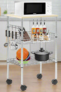 Chrome 3-tier microwave cart with wheels in kitchen
Adjustable kitchen utility cart with chrome finish
Rolling steel storage cart with microwave and shelves
Mobile cart with food and appliances in kitchen setting
Compact kitchen organizer cart with lockable wheels
Easy-to-assemble chrome steel utility cart