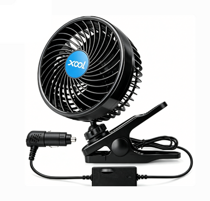 12V Clip On Car Fan 6 Inch 360 Degree Rotating Cooling Fan Vehicle Air Circulator CF0126