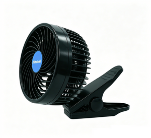 12V Clip On Car Fan 6 Inch 360 Degree Rotating Cooling Fan Vehicle Air Circulator CF0126
