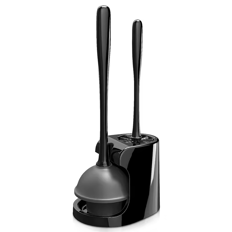 Toilet Plunger & Brush Set with Holder Bathroom Cleaning Combo CGCK066