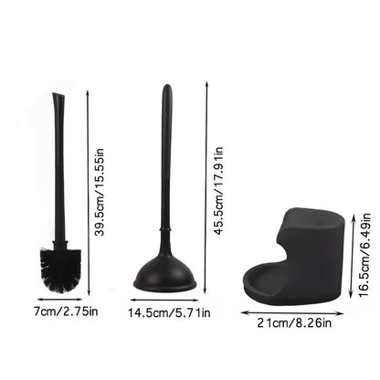 Toilet Plunger & Brush Set with Holder Bathroom Cleaning Combo CGCK066