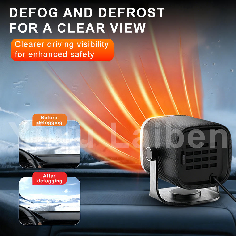 12V Portable Car Heater Defroster Fan with Adjustable Heating & Cooling for Windshield, Dashboard & Vehicle Use COT29