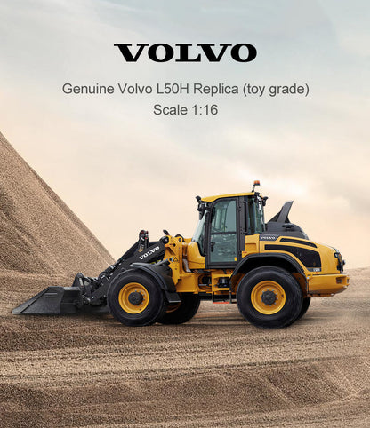 1:16 RC Volvo L50H Wheel Loader – 6 Channel Remote Control Construction Truck Toy with Lights & 4WD