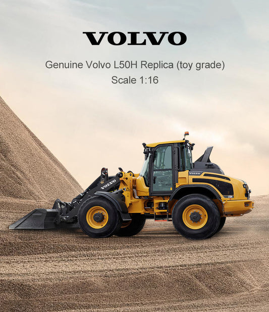 1:16 RC Volvo L50H Wheel Loader – 6 Channel Remote Control Construction Truck Toy with Lights & 4WD