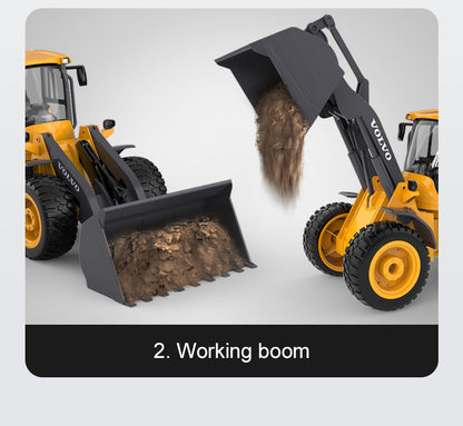 1:16 RC Volvo L50H Wheel Loader – 6 Channel Remote Control Construction Truck Toy with Lights & 4WD