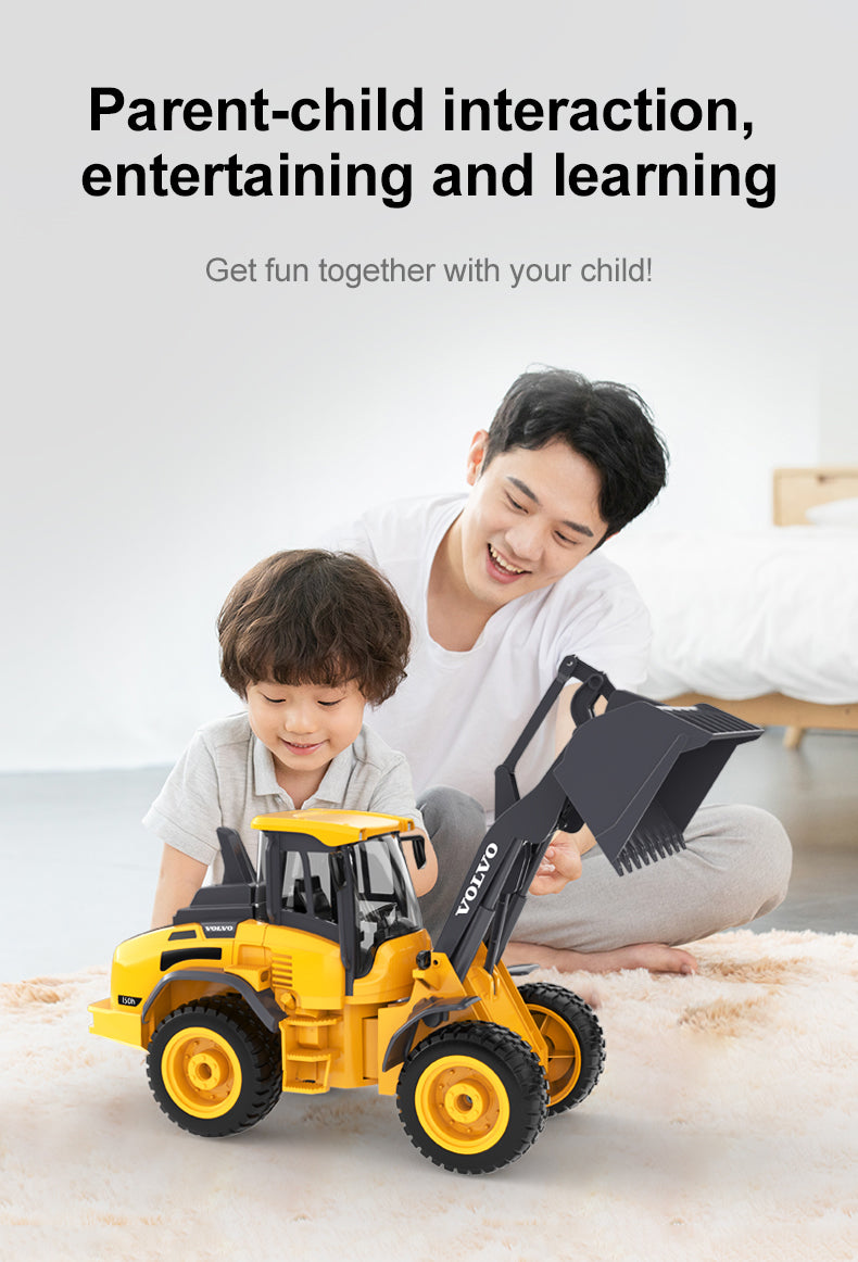 1:16 RC Volvo L50H Wheel Loader – 6 Channel Remote Control Construction Truck Toy with Lights & 4WD