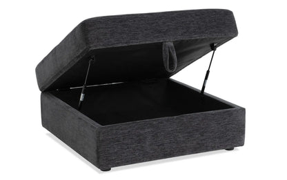 5-Piece Modular Sectional Sofa with Storage Ottoman & USB Charging Console 132" Wide Charcoal or Gray BOM132