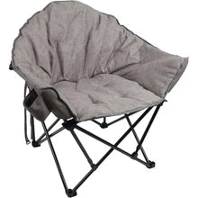 Ozark Trail Club Chair Grey – Padded Folding Camping Chair with Cup Holder