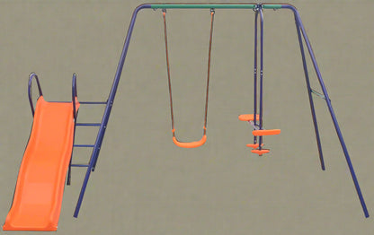 Colorful Kids Playground Set with Slide, Swings, and Air-Glider for Ages 3 to 8