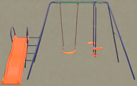 Colorful Kids Playground Set with Slide, Swings, and Air-Glider for Ages 3 to 8
