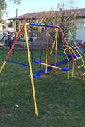 Colorful Kids Playground Set with Slide, Swings, and Air-Glider for Ages 3 to 8