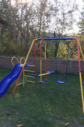 Colorful Kids Playground Set with Slide, Swings, and Air-Glider for Ages 3 to 8