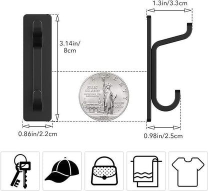 Stainless Steel Over Door Hooks Heavy Duty 10LB Adhesive Door Hanger Rack Organizer DHK1195