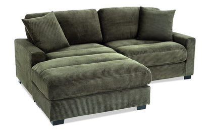 86" L-Shape Sectional Sofa with Reversible Ottoman & Pillows – Left/Right Chaise Couch Gray/Teal/Avocado BO958
