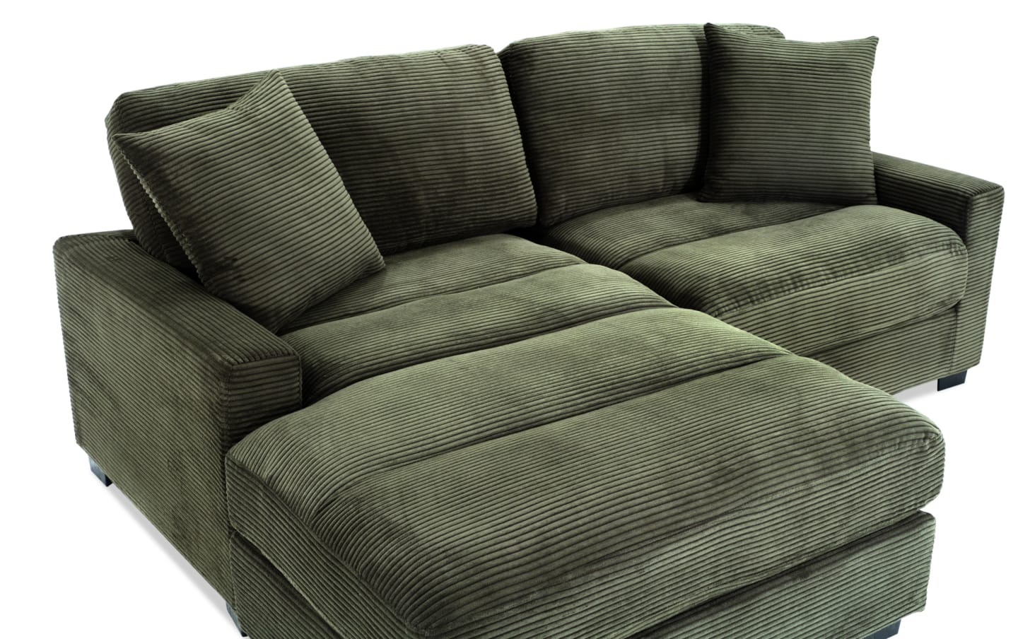 86" L-Shape Sectional Sofa with Reversible Ottoman & Pillows – Left/Right Chaise Couch Gray/Teal/Avocado BO958