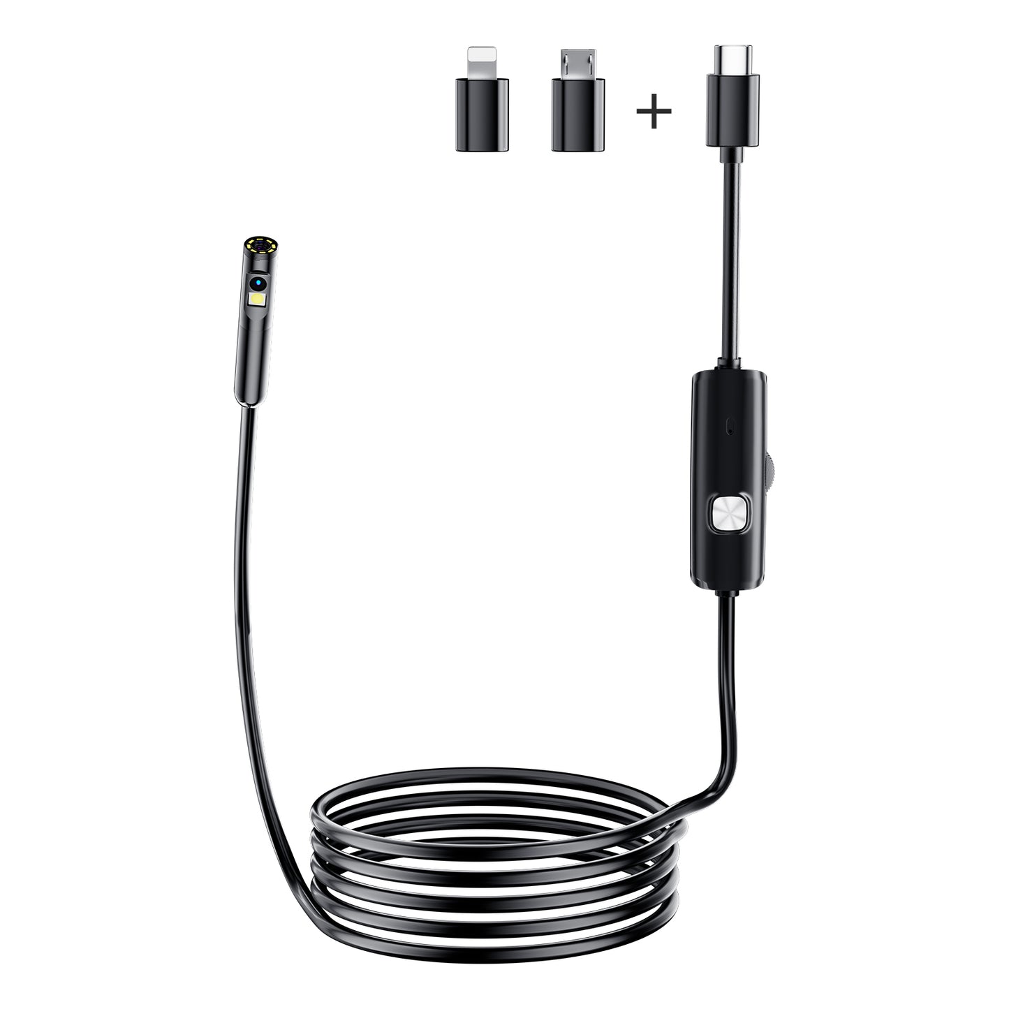 16.4 ft Dual-Lens 1920P HD Endoscope Inspection Camera LGEC100