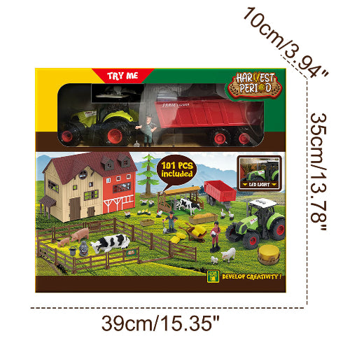 101-Piece Farm Building Set with Lights Sound & Button Battery EPT1077015