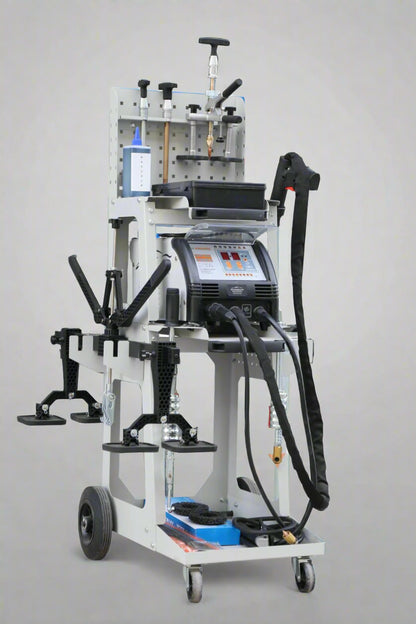 Auto Body Dent Repair Welding Machine F90ESS front view
F90ESS Spot Welder with 3800A output and accessories
Professional auto panel dent pulling machine with display
Tool selection options for F90ESS spot welder
Auto repair welding machine for body shops and garages