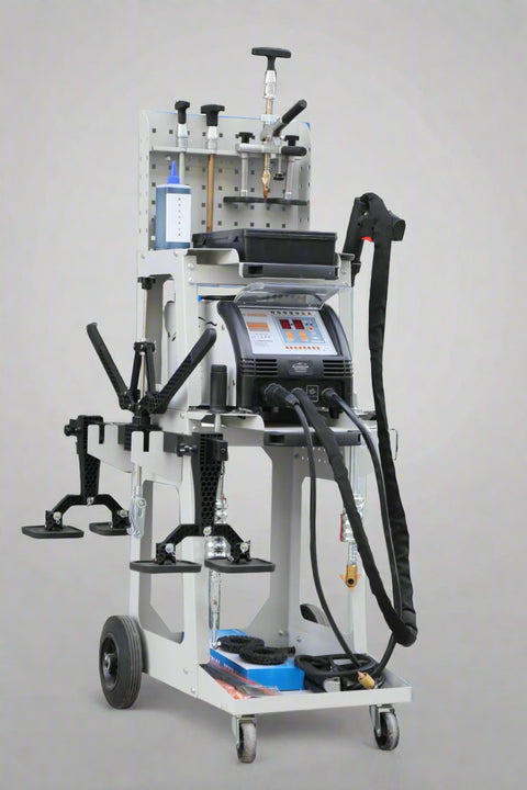 Auto Body Dent Repair Welding Machine F90ESS front view
F90ESS Spot Welder with 3800A output and accessories
Professional auto panel dent pulling machine with display
Tool selection options for F90ESS spot welder
Auto repair welding machine for body shops and garages
