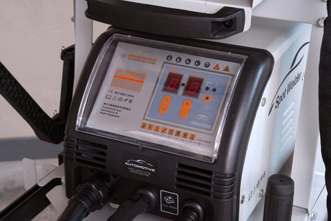 Auto Body Dent Repair Welding Machine F90ESS front view
F90ESS Spot Welder with 3800A output and accessories
Professional auto panel dent pulling machine with display
Tool selection options for F90ESS spot welder
Auto repair welding machine for body shops and garages