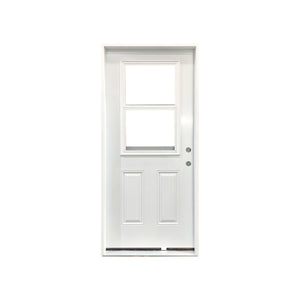 Prehung Insulated Steel Entry Doors with LOW-E Tempered Glass & Screen, Left or Right Hand Swing