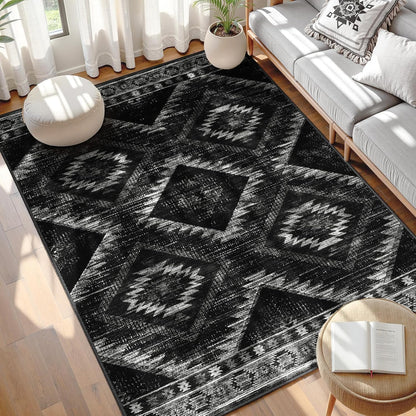 Modern Shaggy Area Rug Washable Non-Slip Geometric Carpet 4x5 5x8 6x10 FGYRUG