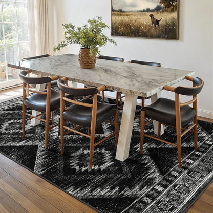 Modern Shaggy Area Rug Washable Non-Slip Geometric Carpet 4x5 5x8 6x10 FGYRUG