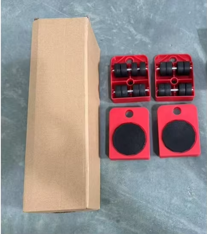 5PCS Furniture Moving Roller Set with Lifter Tool Heavy Duty Dolly Wheels Kit FMR01