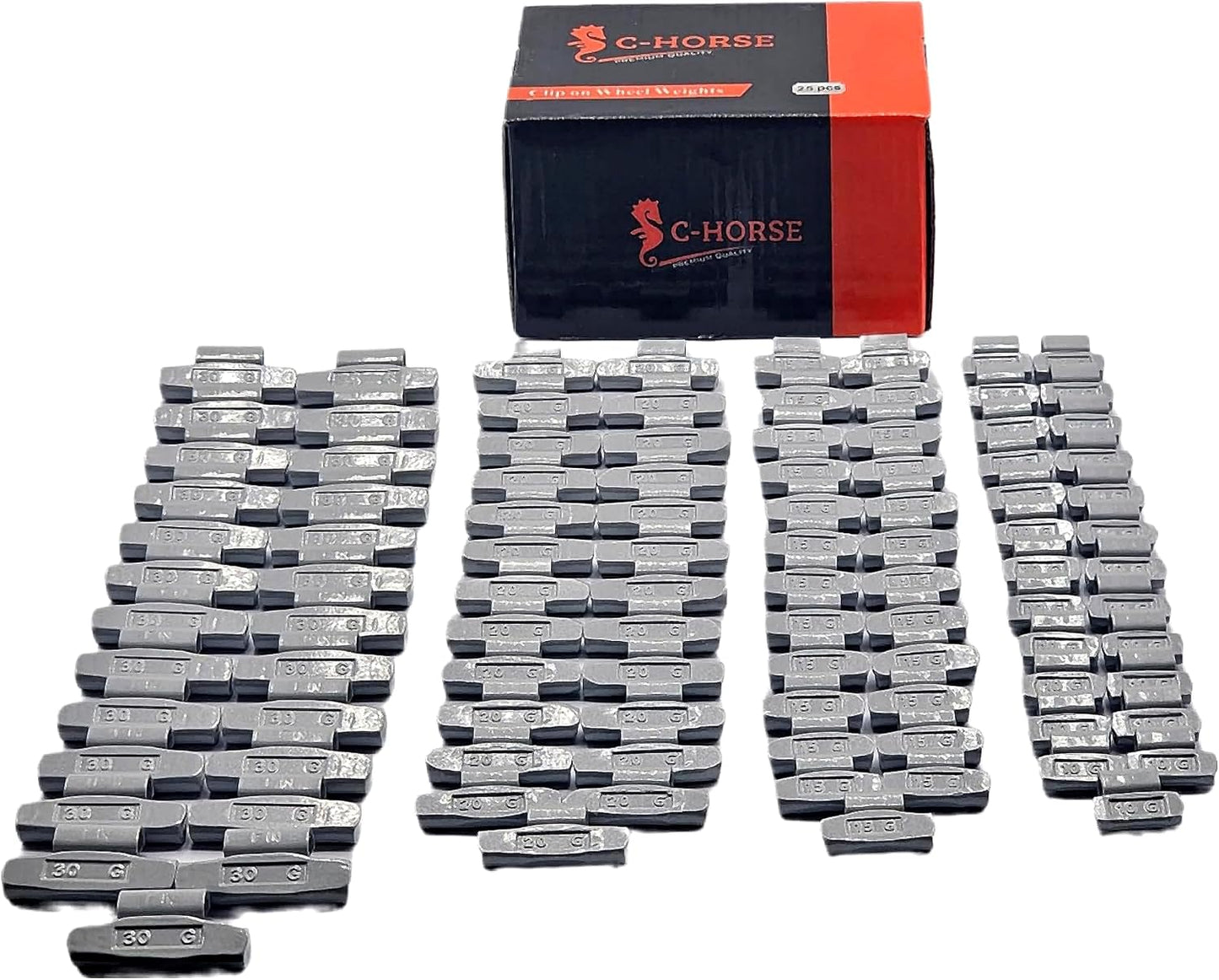 100pc Wheel Weights Set 0.25–1oz Clip-On Assorted Styles
