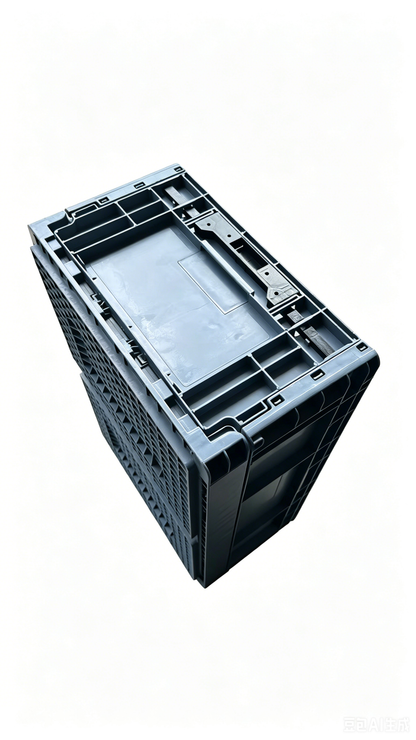 55L Foldable Plastic Storage Bin 23.6" x 15.7" x 9.1" Collapsible Crate with 2.4" Flat Storage Design FPB552