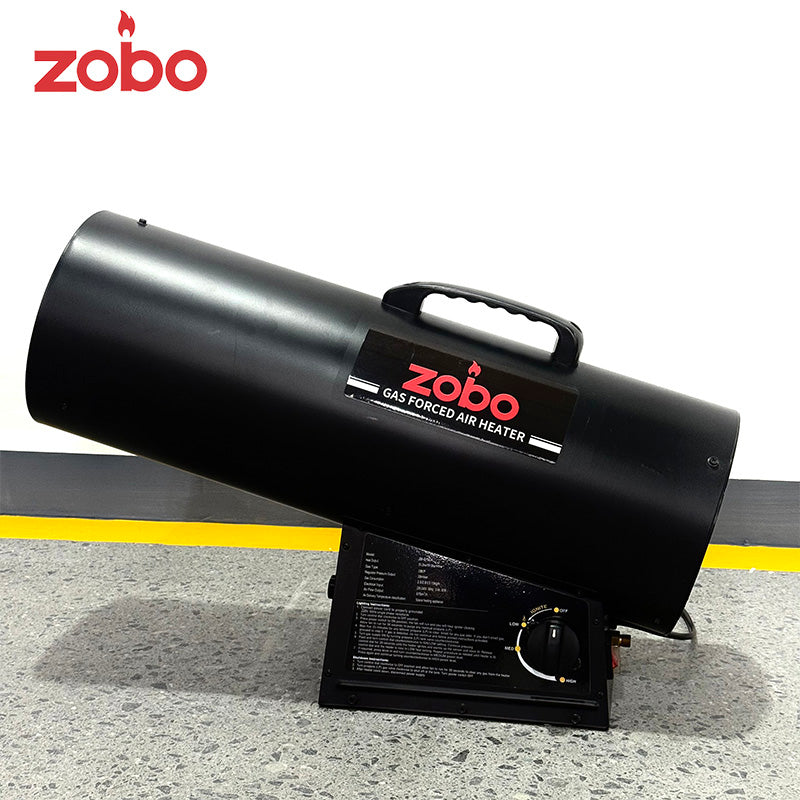 120,000–150,000 BTU Propane Forced Air Torpedo Heater with Hose, Regulator, CSA Approval, Tip-Over Protection & Continuous Spark Ignition ZBG150A
