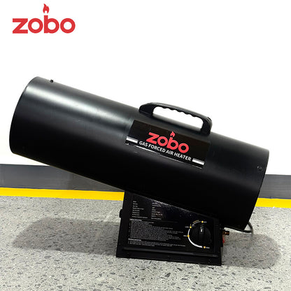 120,000–150,000 BTU Propane Forced Air Torpedo Heater with Hose, Regulator, CSA Approval, Tip-Over Protection & Continuous Spark Ignition ZBG150A
