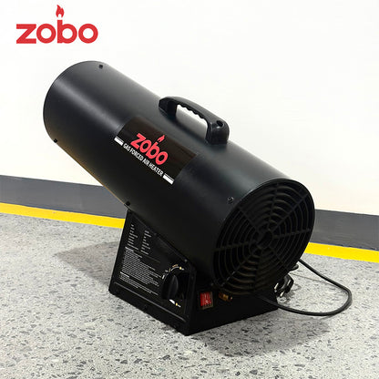 120,000–150,000 BTU Propane Forced Air Torpedo Heater with Hose, Regulator, CSA Approval, Tip-Over Protection & Continuous Spark Ignition ZBG150A