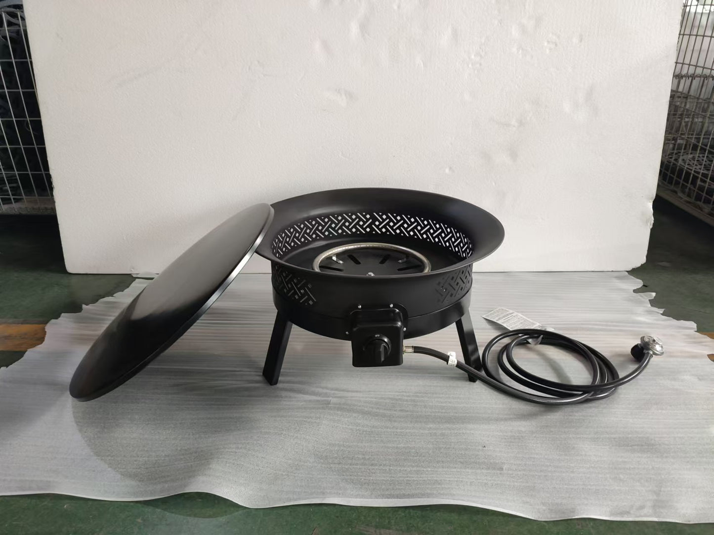 24" Portable Propane Fire Pit with Ignitor Folding Legs and Hose 24" G6502I